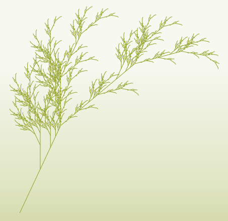 Plante fractale générée par un L-System. Plante fractale générée par un L-System.