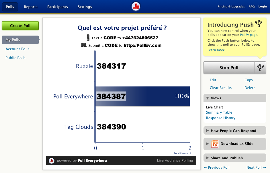 Poll Everywhere Stats Poll Everywhere Stats