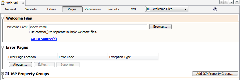Configuration de la page d'accueil