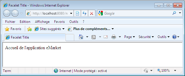 Page d'accueil modifiée